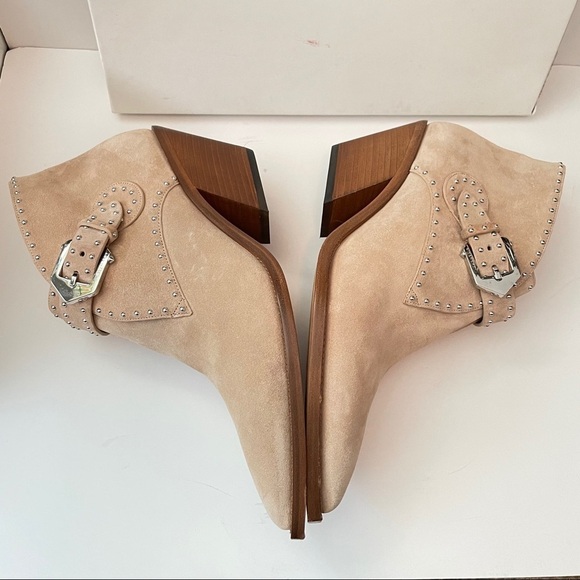 GIVENCHY Elegant Studded suede ankle boots Nude Western bootie southwest - Picture 6 of 16